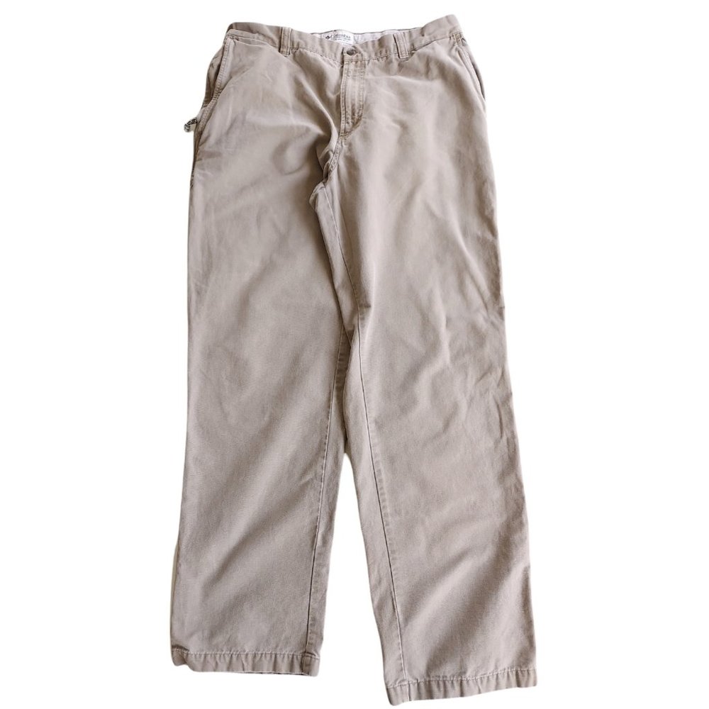 COLUMBIA Men's Beige Canvas Hiking Utility Pants Size 36 x 34